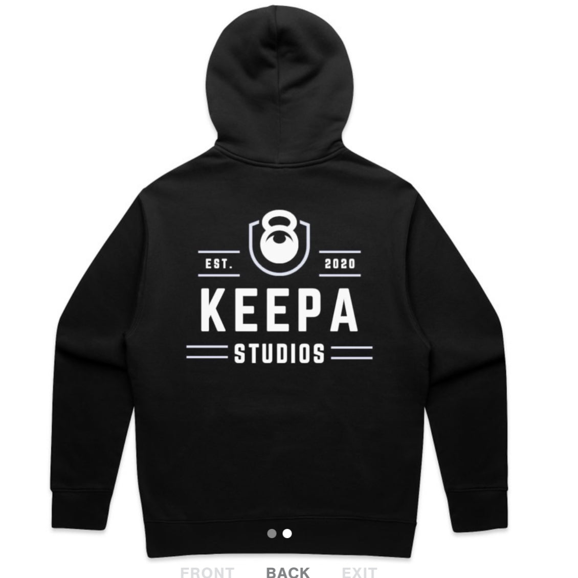 Keepa Hoodies/ black with white print